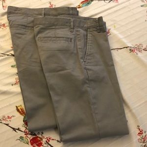 Gray Khaki Straight Pants